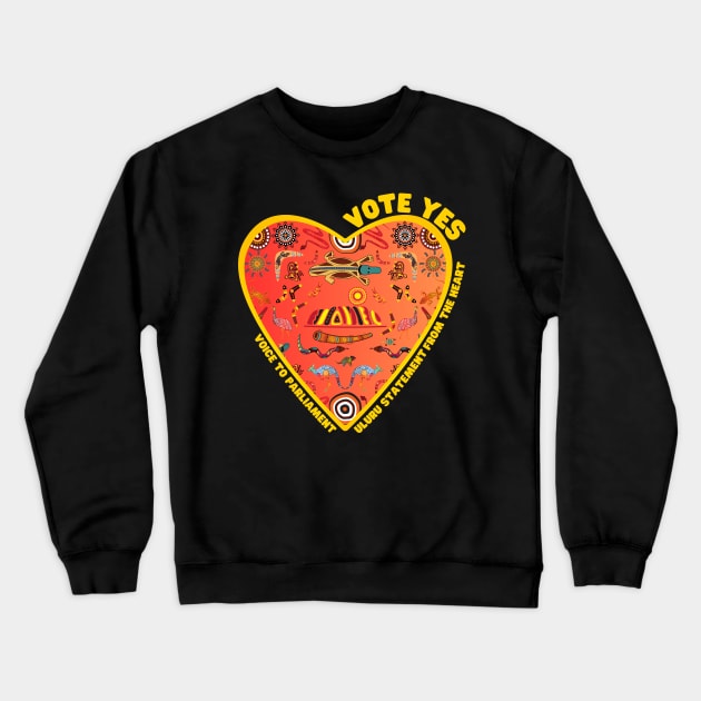 Vote Yes - Uluru Statement - From the Heart Crewneck Sweatshirt by Daz Art & Designs